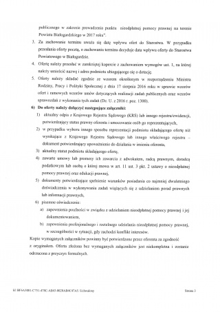 Ogłoszenie konkursu ofert na realizację zadania publicznego w zakresie prowadzenia punktu nieodpłatnej pomocy prawnej na terenie Powiatu Białogardzkiego w 2017 r. Strona 4