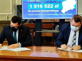 Umowa dofinansowania przebudowy drogi Białogard - Kościernica